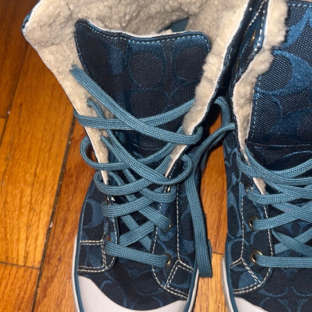 Coach High-Top Sneakers with Logo Pattern - Picture 11 of 14